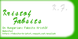 kristof fabsits business card